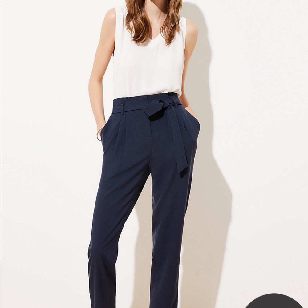 Loft tie waist pants. Size 2
